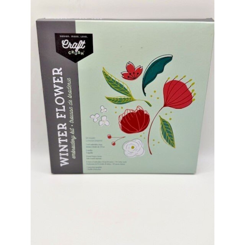 Craft Crush Winter Flower Embroidery Kit Design Make Love Boxed Set Craft Gift